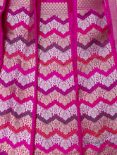 Load image into Gallery viewer, Pink Handwoven Pure Silk Banarasi Rangkaat Lehenga
