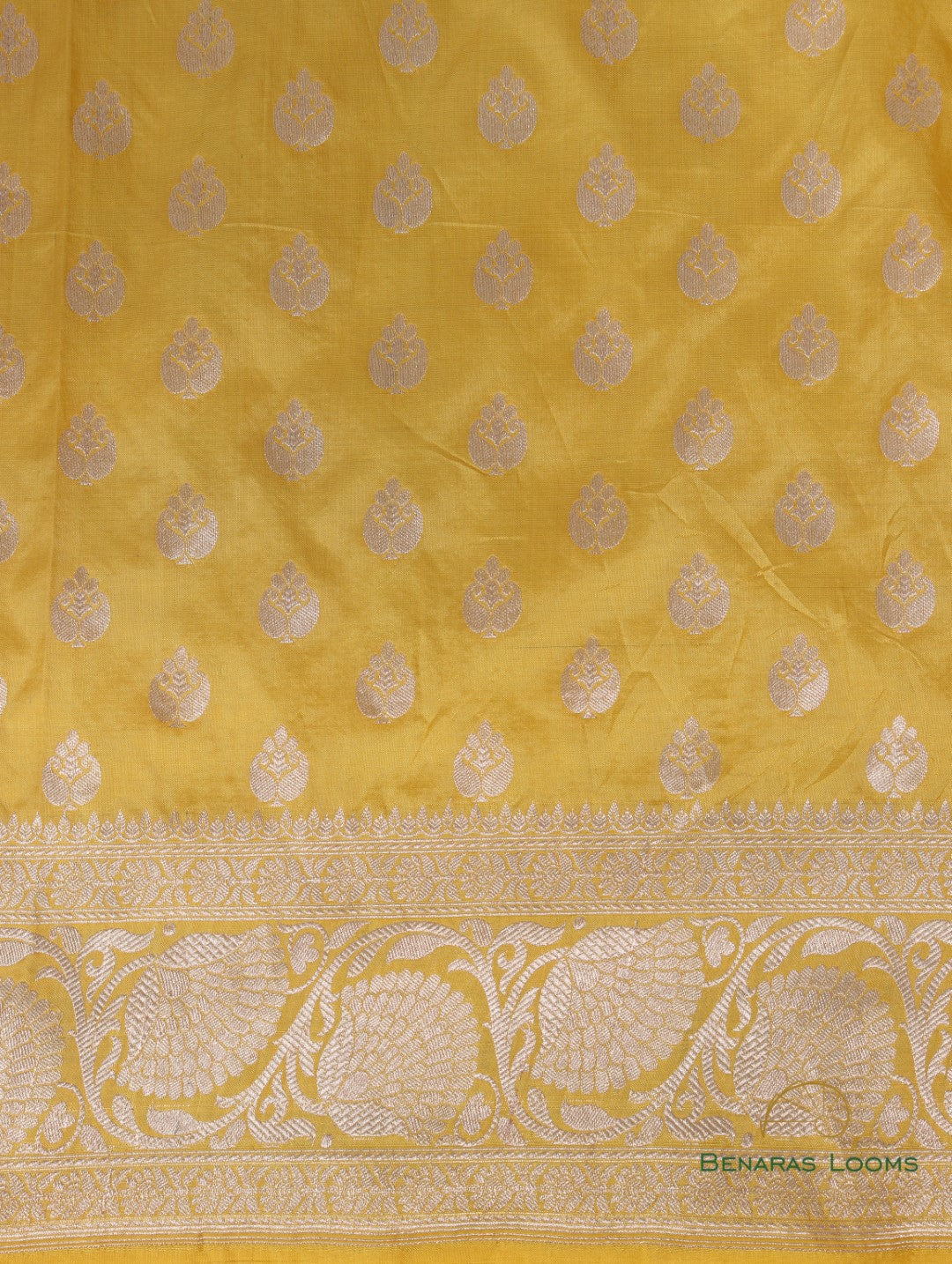 Kanika Yellow Handwoven Pure Silk Banarasi Rangkaat Lehenga