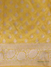 Load image into Gallery viewer, Yellow Handwoven Pure Silk Banarasi Rangkaat Lehenga
