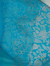 Load image into Gallery viewer, Blue Hand Embroidered Organza Dupatta
