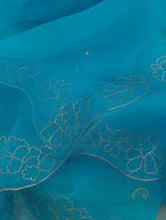 Load image into Gallery viewer, Blue Hand Embroidered Organza Dupatta
