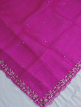 Load image into Gallery viewer, Pink Hand Embroidered Handwoven Organza Dupatta
