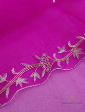 Load image into Gallery viewer, Pink Hand Embroidered Handwoven Organza Dupatta
