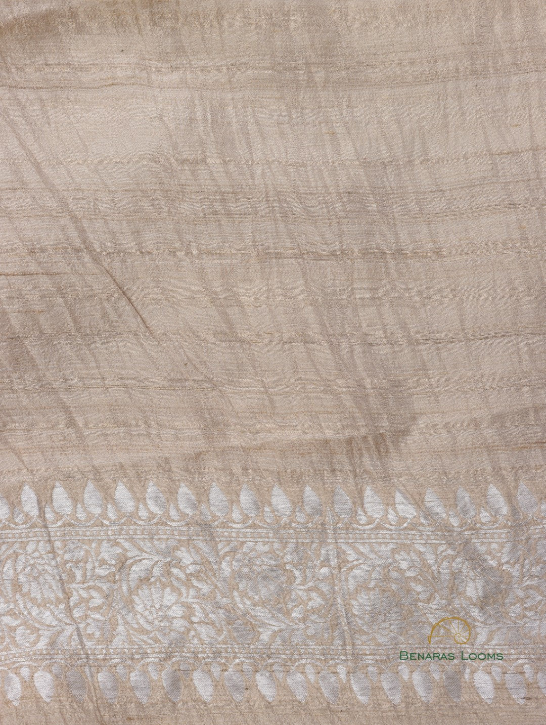 Handwoven Pure Tussar Silk Banarasi Saree with Meenakari