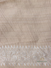 Load image into Gallery viewer, Handwoven Pure Tussar Silk Banarasi Saree with Meenakari
