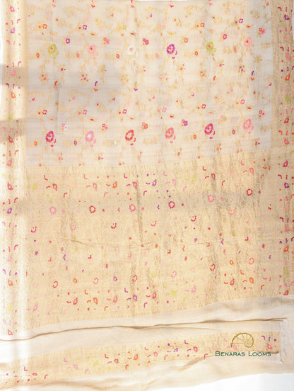 Handwoven Pure Tussar Silk Kadhua Banarasi Saree