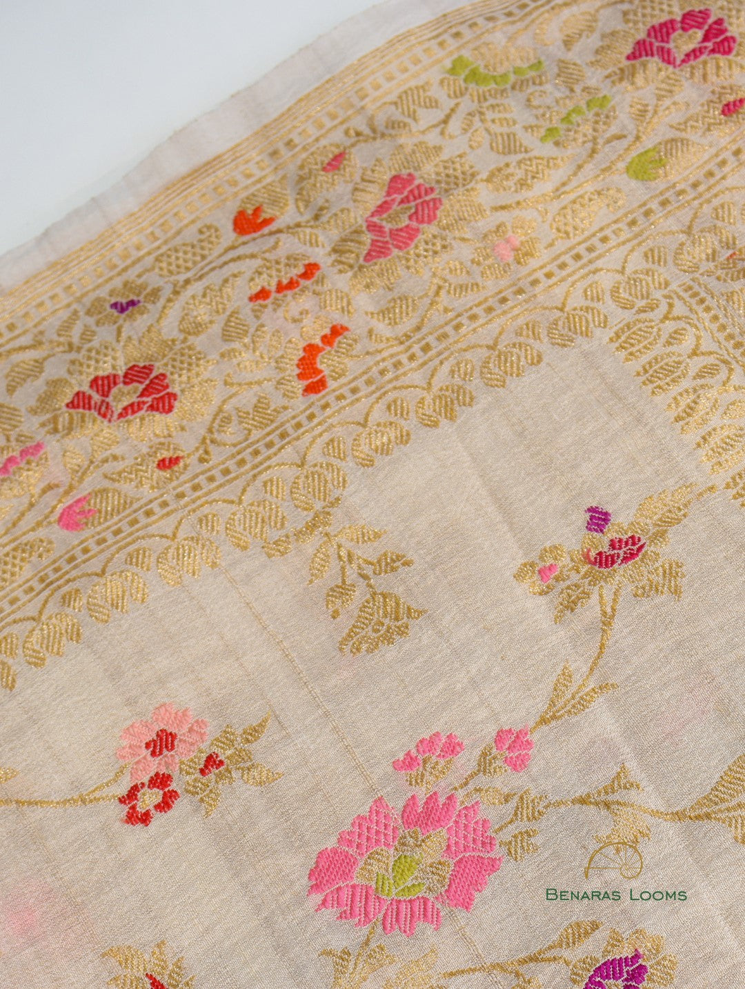 Handwoven Pure Tussar Silk Kadhua Banarasi Saree