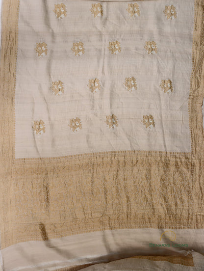 Handwoven Pure Tussar Silk Banarasi Saree