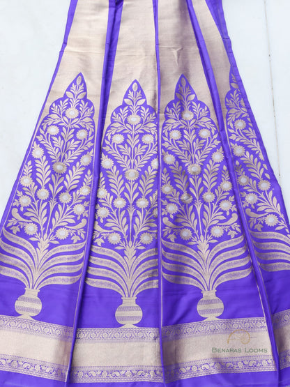 Charuni Blue Handwoven Pure Silk Banarasi Lehenga