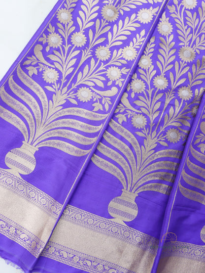 Charuni Blue Handwoven Pure Silk Banarasi Lehenga