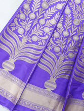 Load image into Gallery viewer, Blue Handwoven Pure Silk Banarasi Lehenga
