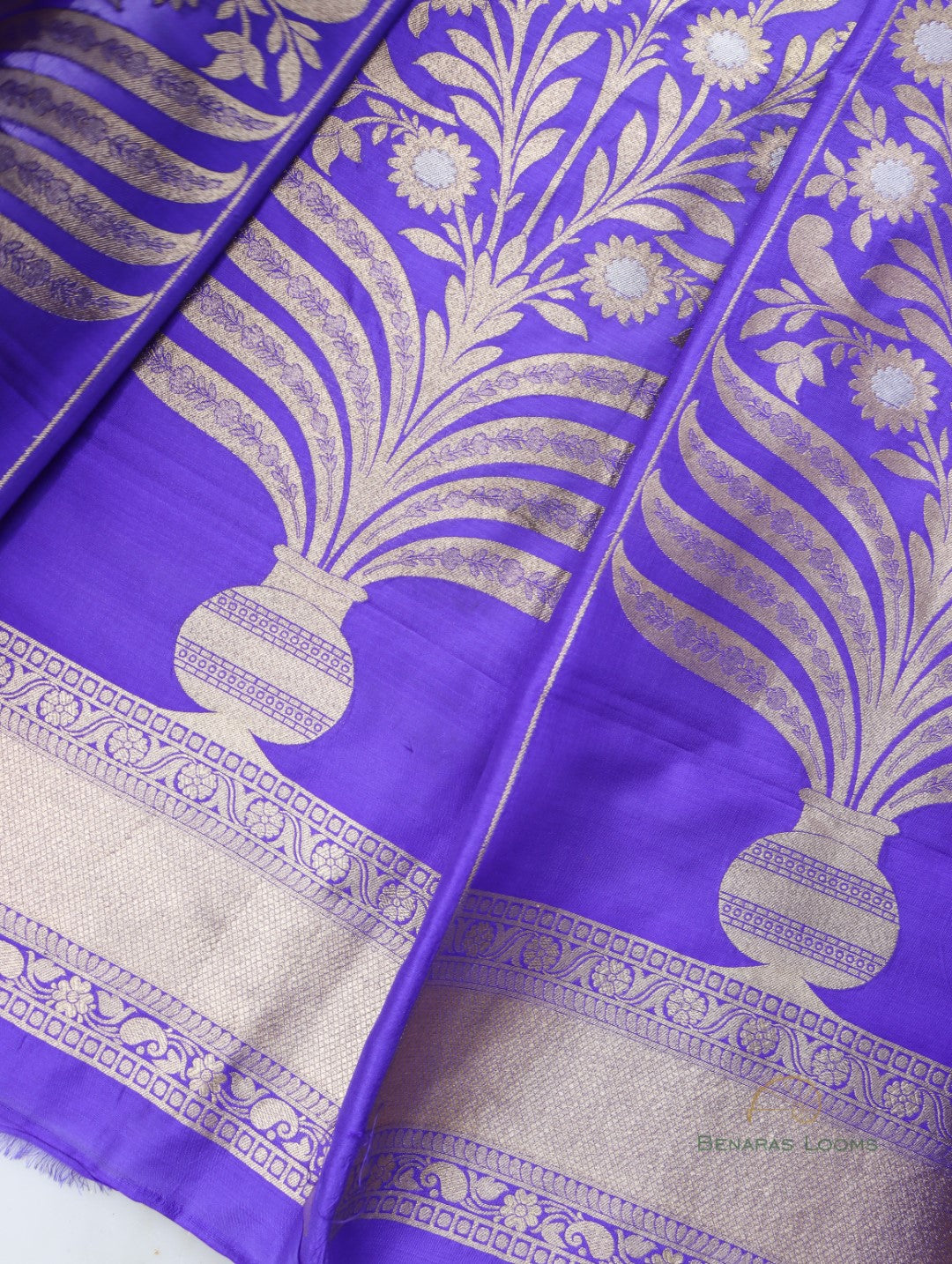 Charuni Blue Handwoven Pure Silk Banarasi Lehenga
