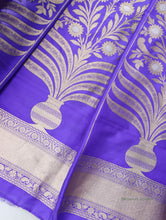 Load image into Gallery viewer, Blue Handwoven Pure Silk Banarasi Lehenga
