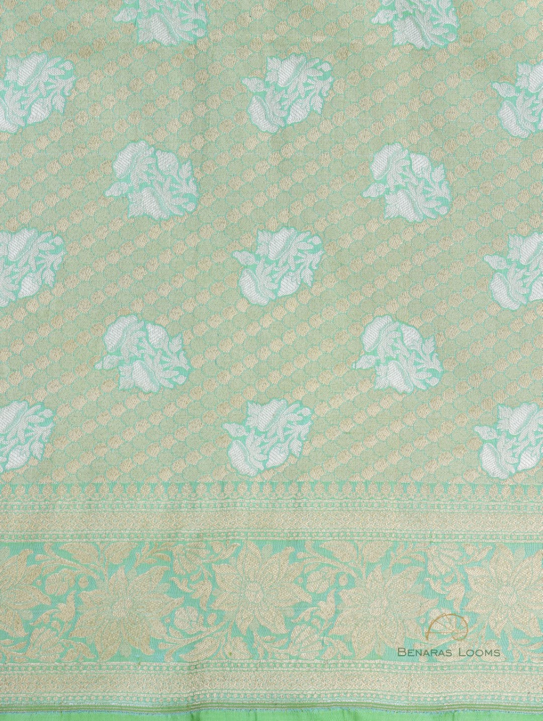 Eesha Green Handwoven Pure Kataan Silk Banarasi Lehenga