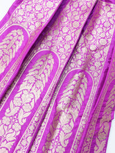 Load image into Gallery viewer, Purple Handwoven Pure Silk Banarasi Lehenga
