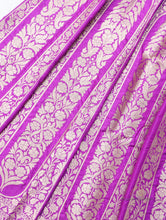 Load image into Gallery viewer, Purple Handwoven Pure Silk Banarasi Lehenga
