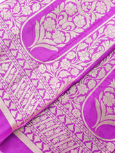 Load image into Gallery viewer, Purple Handwoven Pure Silk Banarasi Lehenga
