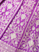 Load image into Gallery viewer, Purple Handwoven Pure Silk Banarasi Lehenga
