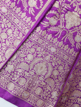 Load image into Gallery viewer, Purple Handwoven Pure Silk Banarasi Lehenga
