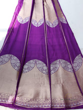 Load image into Gallery viewer, Purple Handwoven Pure Silk Banarasi Lehenga
