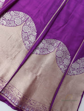 Load image into Gallery viewer, Purple Handwoven Pure Silk Banarasi Lehenga
