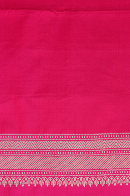 Pink Handwoven Pure Kataan Silk Kadhua Jangla Banarasi Saree