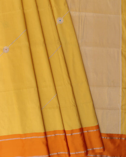 Yellow Handwoven Pure Kataan Silk Banarasi Saree