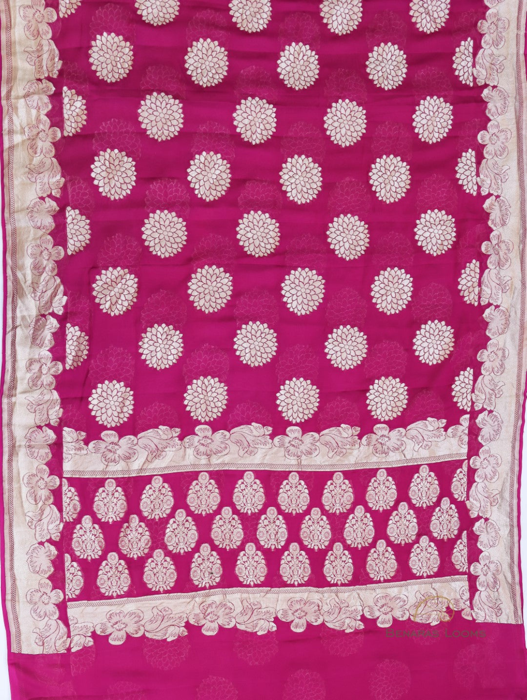 Cherry Red Handwoven Pure Khaddi Georgette Saree