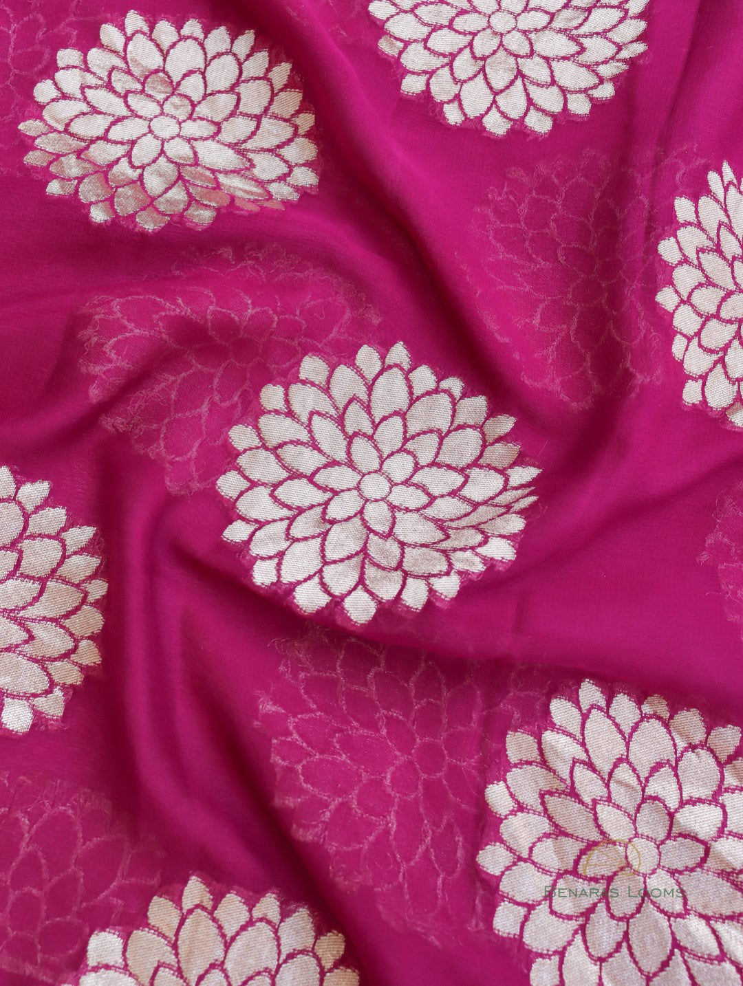 Cherry Red Handwoven Pure Khaddi Georgette Saree