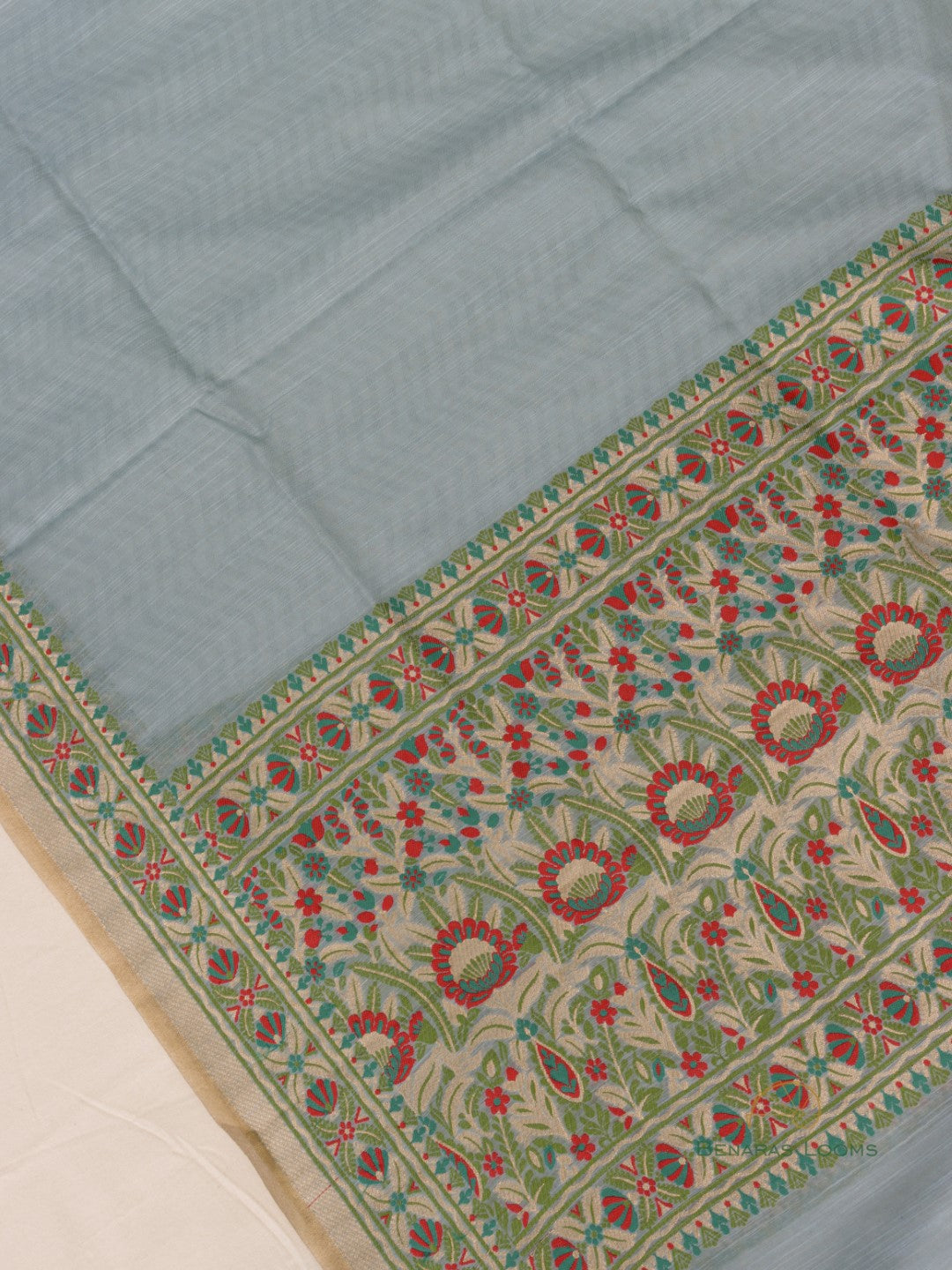 Gray Cotton Silk Three Piece Unstitched Suit Fabric