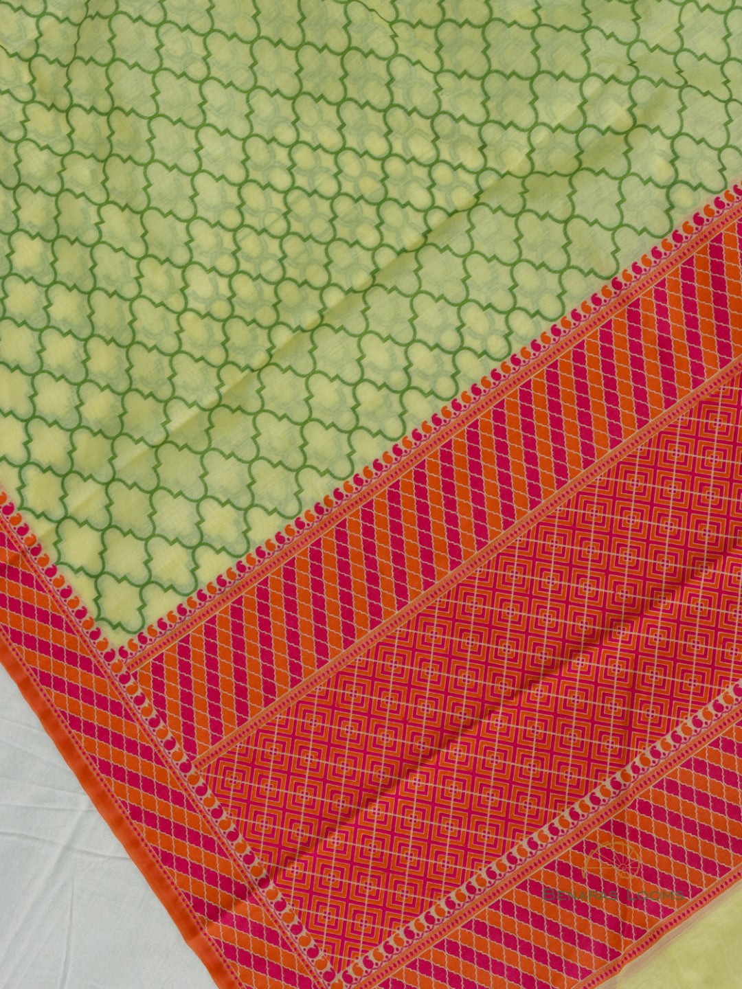 Yellow Cotton Silk Three Piece Unstitched Suit Fabric