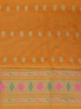 Load image into Gallery viewer, Orange Banarasi Paithani Unstitched Suit
