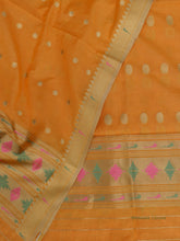 Load image into Gallery viewer, Orange Banarasi Paithani Unstitched Suit
