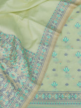 Load image into Gallery viewer, Lime Green No Zari Unstitched Banarasi Suit Fabric
