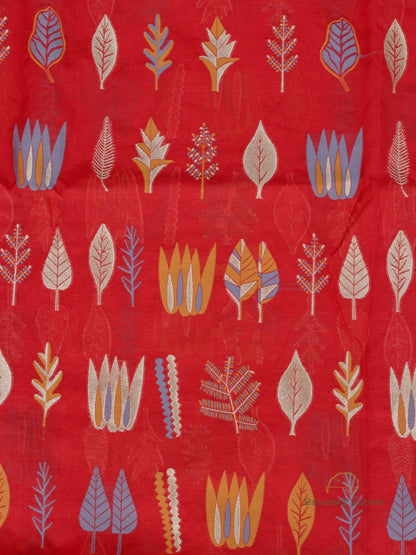 Red Gardenia Unstitched Banarasi Suit Fabric