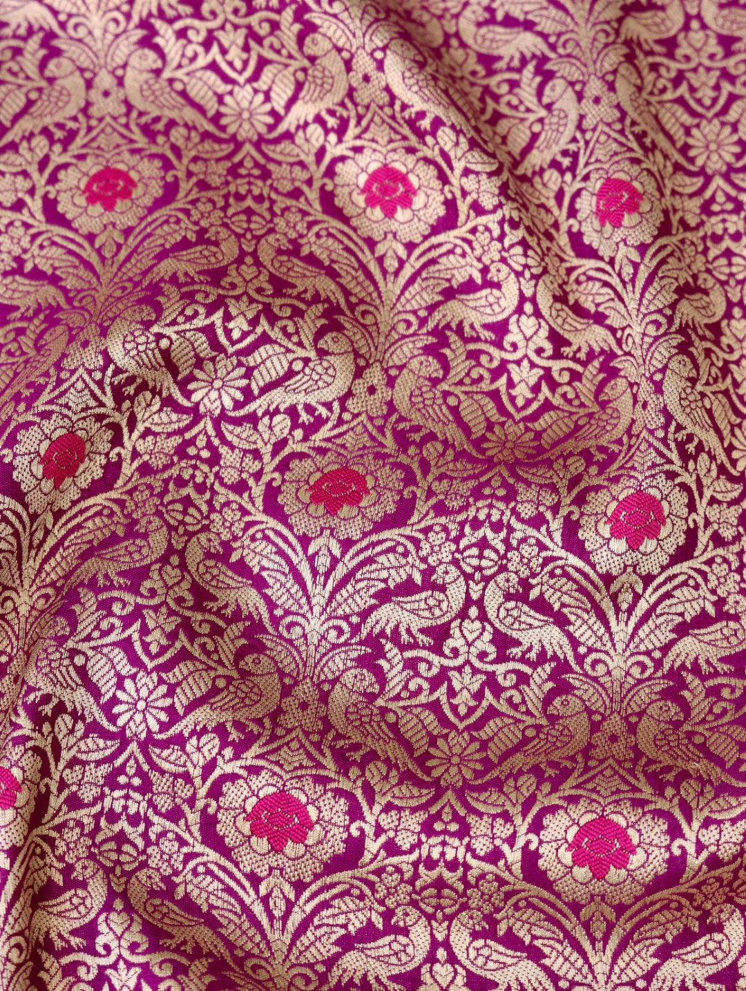 Purple Brocade Handwoven Pure Kataan Silk Banarasi Saree