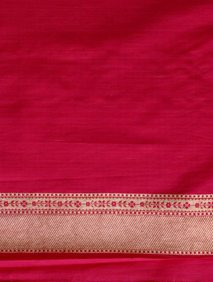Candy Apple Red Handwoven Pure Kataan Silk Banarasi Saree