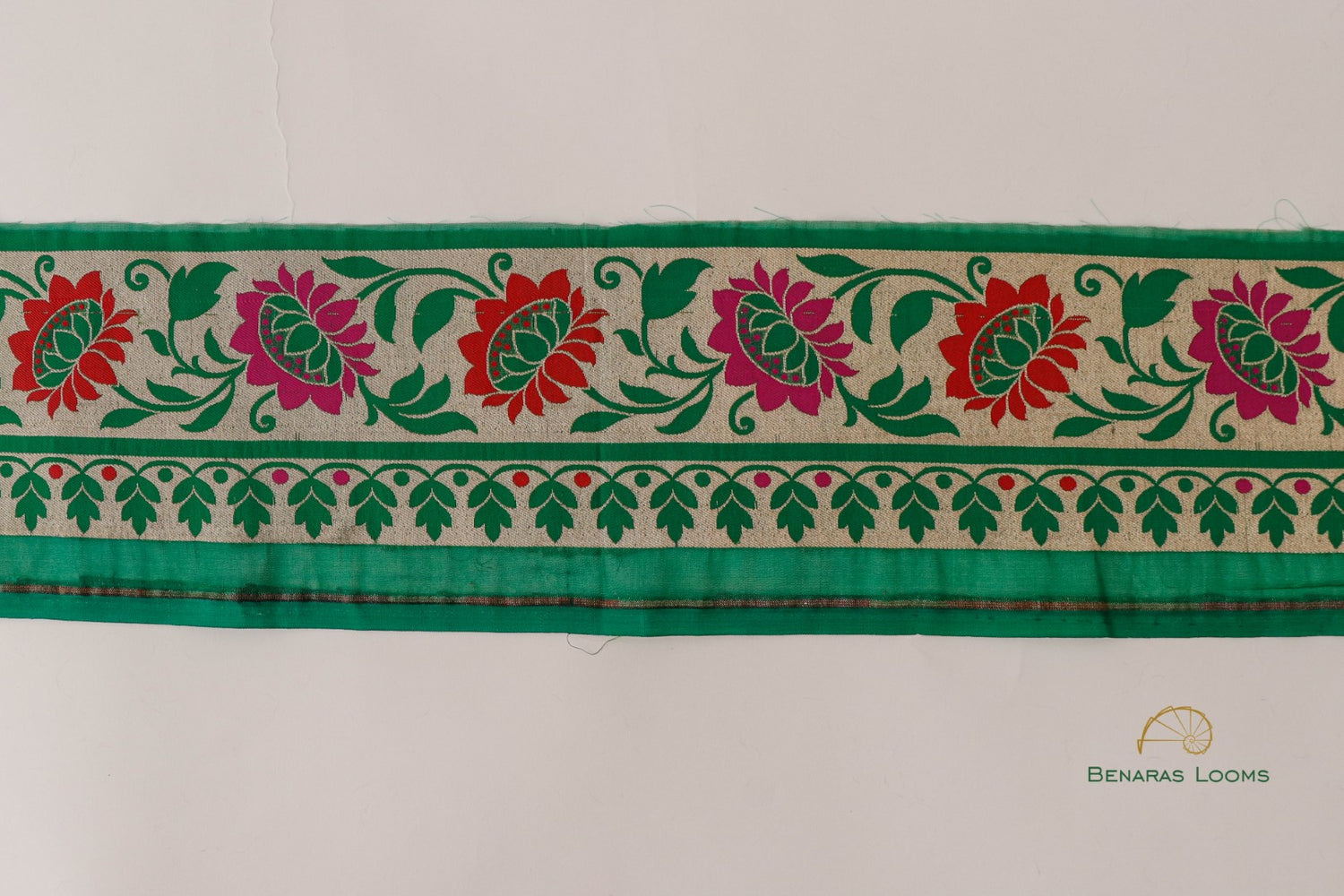 Green Banarasi Border 4 Inch