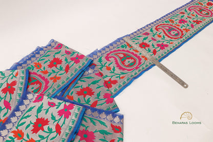 Blue Banarasi Border 7 Inch
