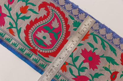 Blue Banarasi Border 7 Inch