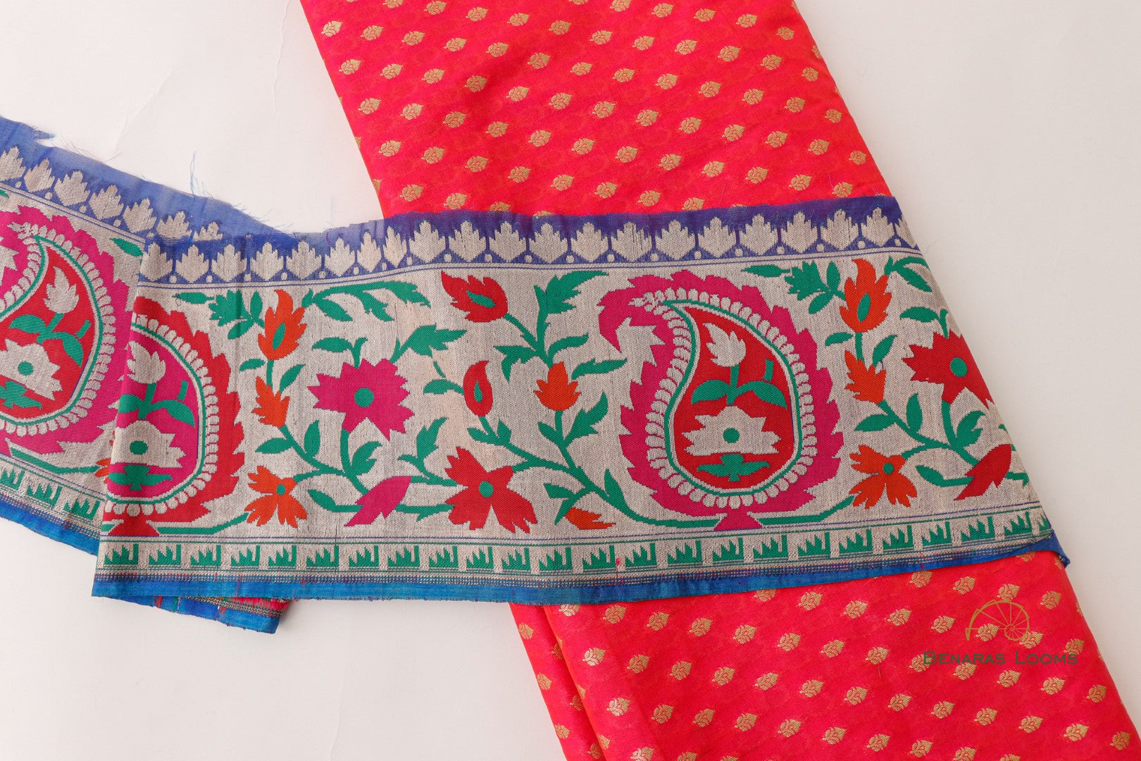 Blue Banarasi Border 7 Inch