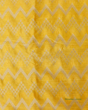 Load image into Gallery viewer, Yellow Pure Raw Silk Handwoven Fabric
