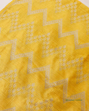 Load image into Gallery viewer, Yellow Pure Raw Silk Handwoven Fabric
