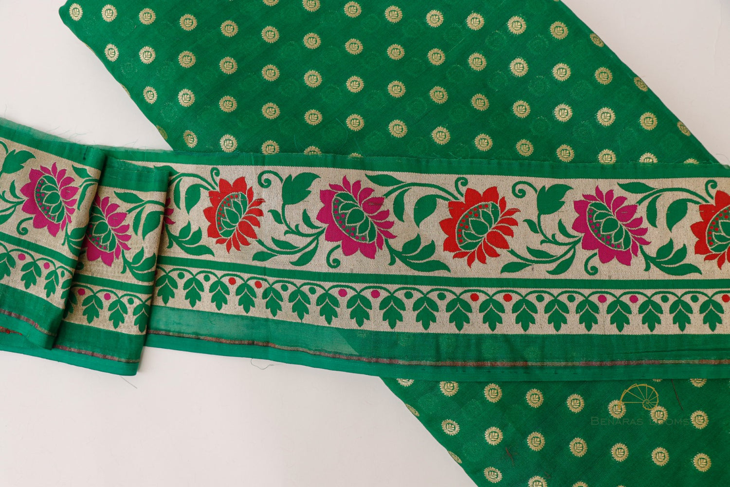 Green Banarasi Border 4 Inch