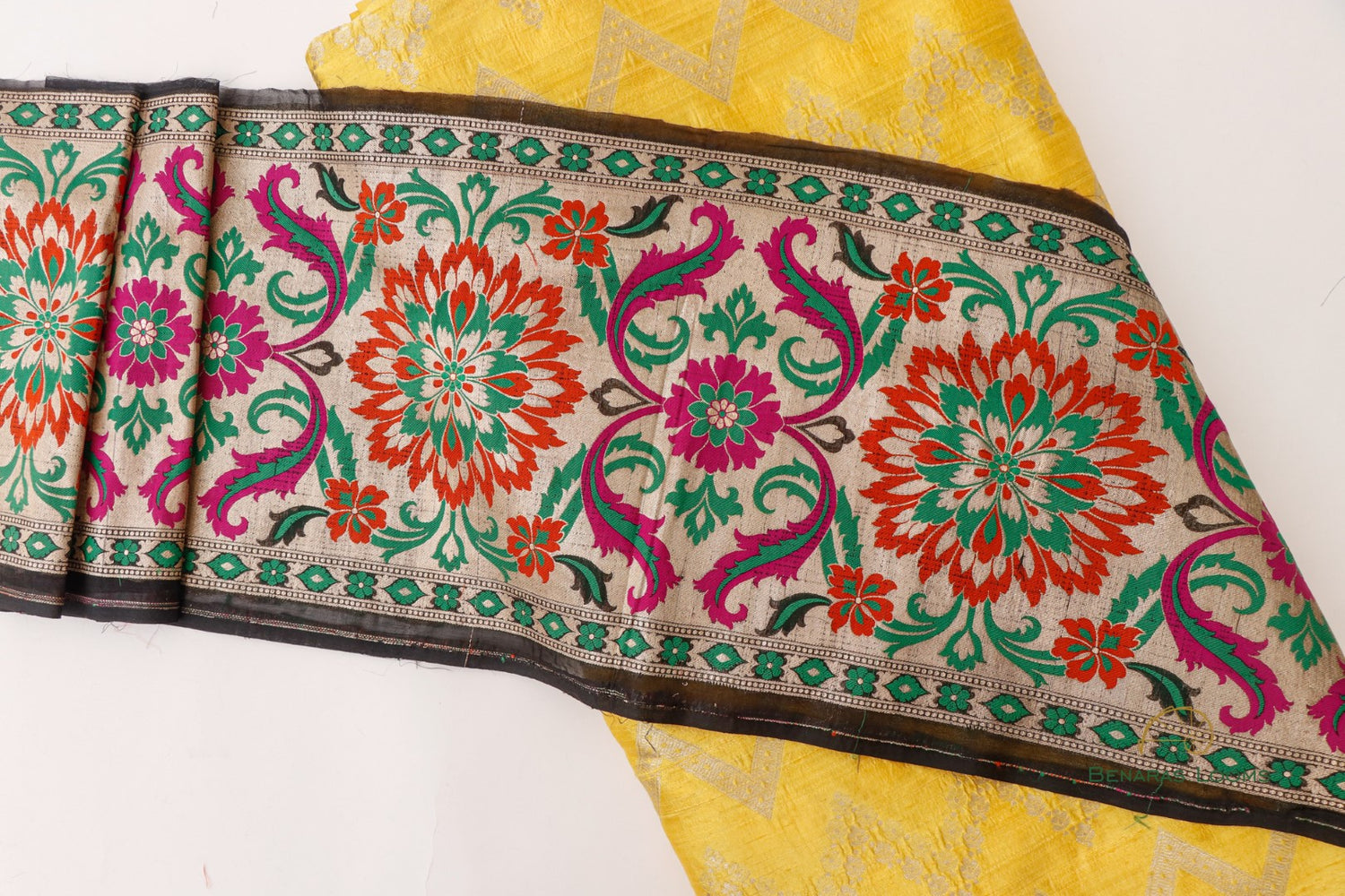 Black Banarasi Border 10 Inch