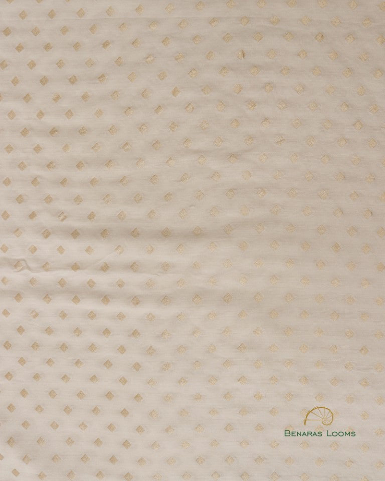 Cream Pure Munga Silk Buti Fabric