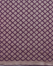 Load image into Gallery viewer, Plum Handwoven Pure Kataan Silk Butidar Banarasi Fabric
