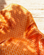 Load image into Gallery viewer, Orange Handwoven Pure Kataan Silk Banarasi Fabric
