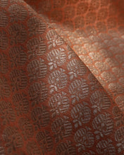 Load image into Gallery viewer, Peach Handwoven Pure Kataan Silk Brocade Fabric
