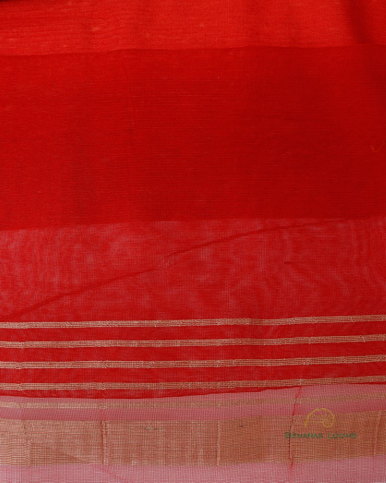 Red Handwoven Pure Dupion Silk Unstitched Suit Set